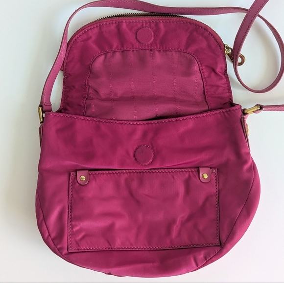 Marc x Marc Jacobs Mini Natasha Preppy Nylon Crossbody Leather Strap Pink Gold - Picture 4 of 14